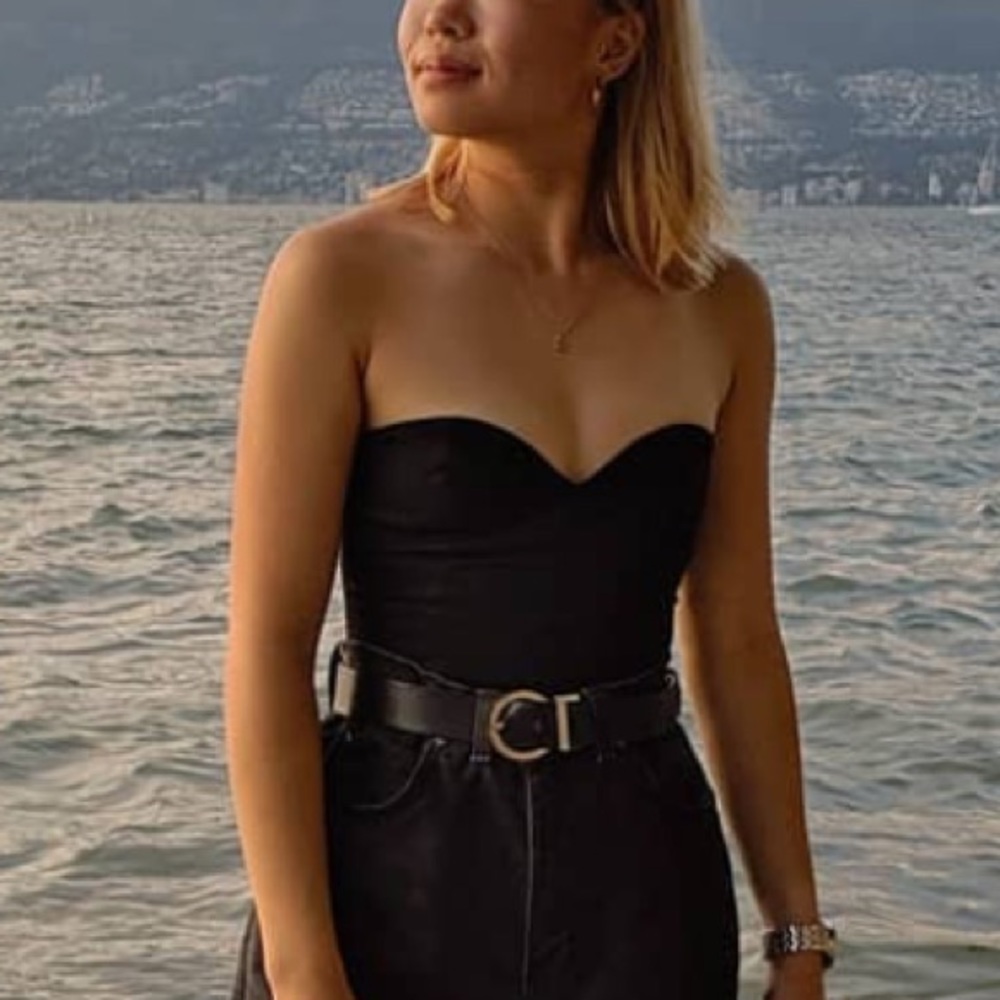 Aritzia Talula Sweatheart Structured Black Bustier